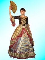 Карнавальный костюм принцессы с веером